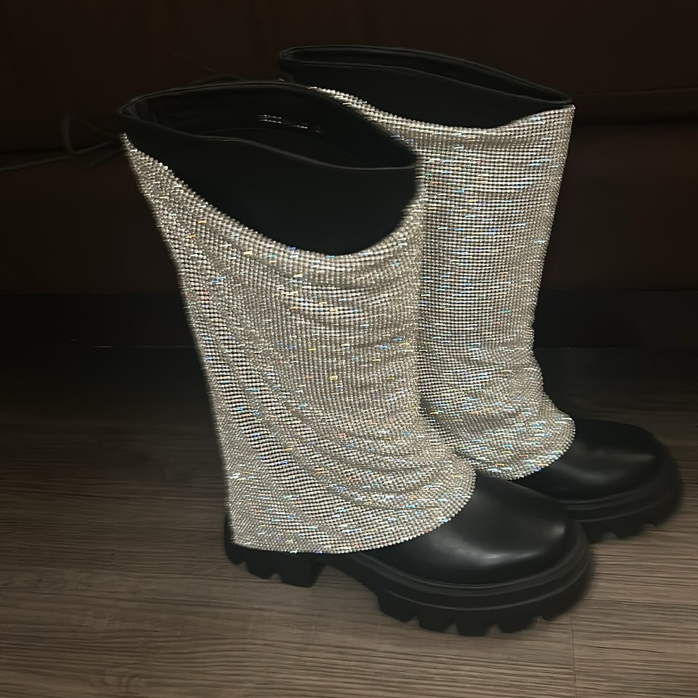 Azalea Wang Bloomfield Embellished Boot In Silver - image 3